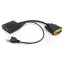 Conversor Nano Cable Dvi/M - Vga/H 10cm Negro | Quonty.com | 10.16.2008-BK