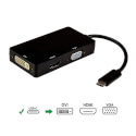 Conversor Nano Cable Usb-C A Vga/H Dvi/H Hdmi/M | Quonty.com | 10.16.4301-BK