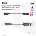 Adaptador Activo Club 3d Displayport 1.4 A Hdmi 4k 120hz/8k 60hz Hdr | Quonty.com | CAC-1088