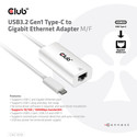 Adaptador Red Club 3d Usb-C/M A Rj45 Gigabite Ethernet H Blanco | Quonty.com | CAC-1519