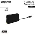 Hub Approx 4 Puertos Usb2.0 Negro | Quonty.com | APPHT4BK