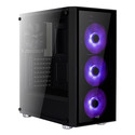 Caja Semitorre Aerocool Quartzrgb S/Fuente Usb3.0 Negro Led | Quonty.com | QUARTZRGB