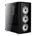 Caja Semitorre Aerocool Quartzrgb S/Fuente Usb3.0 Negro Led | Quonty.com | QUARTZRGB