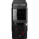Caja Semitorre/Atx Aerocool V3x S/Fuente Negra Led-Rojo | Quonty.com | V3XADBK