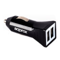 Cargador De Coche Approx Appusbcar31b 2xusb Input 12-24vdc | Quonty.com | APPUSBCAR31B