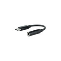 Cable Adaptador Audio Nano Cable Usb C/M - Jack3.5-H 11cm Negro | Quonty.com | 10.24.1205