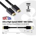 Cable Hdmi Club 3d Ultra Alta Velocidad Certificado 4k 120hz 8k 60hz 48gbps 2m | Quonty.com | CAC-1372