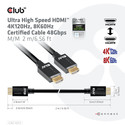 Cable Hdmi Club 3d Ultra Alta Velocidad Certificado 4k 120hz 8k 60hz 48gbps 2m | Quonty.com | CAC-1372