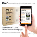 Cable Hdmi Club 3d Ultra Alta Velocidad Certificado 4k 120hz 8k 60hz 48gbps 3m | Quonty.com | CAC-1373