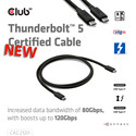 Cable Usb Club 3d Con Certificación Thunderbolt 8k 240hz 20gbps Pd 240w Epr M/M 1m | Quonty.com | CAC-2501