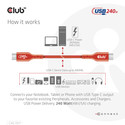 Cable Usb Club 3d Usb-C Con Certificación Usb-If 480mb Pd 240w Epr M/M 1m | Quonty.com | CAC-1511