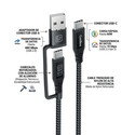 Cable Usb Coolbox Usb-C+A - Usb-C 3.2 + Carga Rapida 60w 1.80m Trenzado | Quonty.com | COO-CAB-UAC-60W