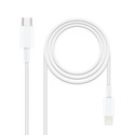 Cable Usb Nano Cable Ligthning A Usb-C 1.0m Blanco | Quonty.com | 10.10.0601