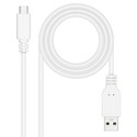 Cable Usb Nano Cable Usb2.0 Usb-C/M - A/M 1.5m Blanco | Quonty.com | 10.01.2101-L150-W