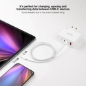 Cable Usb Nano Cable Usb2.0 Usb-C/M - Usb-C/M 3a 1.0 Blanco | Quonty.com | 10.01.6001-CO