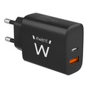 Cargadir De Pared Rapido Ewent Usb-A Usb-C Qc3.0 20w Negro | Quonty.com | EW1319