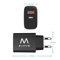 Cargadir De Pared Rapido Ewent Usb-A Usb-C Qc3.0 20w Negro | Quonty.com | EW1319
