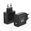 Cargador De Pared Rapido Ewent Usb-A Usb-C Ganfast 65w Negro | Quonty.com | EW1330