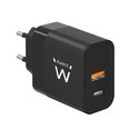 Cargador De Pared Rapido Ewent Usb-A Y Usb-C Ganfast 45w Negro | Quonty.com | EW1327