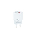 Cargador Usb Pared Tooq Tqwc-Qcpd20wt Usb-C/Pd + Usb-A/Qc 20w Blanco | Quonty.com | TQWC-QCPD20WT