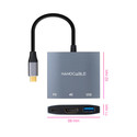 Conversor Nano Cable Usb-C A Hdmi/H - Usb3.0/H - Usb-C Pd/H 0,15cm Gris | Quonty.com | 10.16.4306