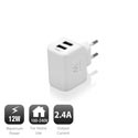 Cargador Usb Pared Ewent Ew1232 2ptos 2,4a Blanco | Quonty.com | EW1232