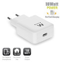 Cargador De Pared 1 Puerto Usb-C 18w Funcion Carga Rapida | Quonty.com | EW1315
