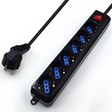 Regleta Ewent Ew3924 6tomas Negra C/Interruptor Tipo F | Quonty.com | EW3924