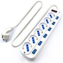 Regleta Ewent Ew3932-5m 6tomas Blanca C/Interruptores 5m | Quonty.com | EW3932-5M