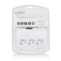 Regleta Ewent Ew3935 5 Tomas +2 Ptos. Usb Blanco | Quonty.com | EW3935