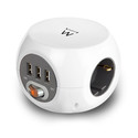 Regleta Cubo Ewent Ew3939 3tomas + 3usb C/Interruptor Blanca | Quonty.com | EW3939