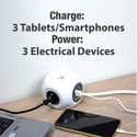 Regleta Cubo Ewent Ew3939 3tomas + 3usb C/Interruptor Blanca | Quonty.com | EW3939