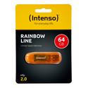 Pendrive 64gb Usb2.0 Intenso Rainbow Line Naranja | Quonty.com | 3502490