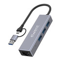 Hub Ewent Ew1159 3ptos Usb-A 3.2 Gen1 1pto Rj-45 Compatible Con Usb-C/Usb-A | Quonty.com | EW1159