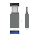 Mini Adaptador Aisens Aluminio Usb3.2 Usb-C/M - A/H Gen1 3a Gris | Quonty.com | A108-0718