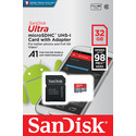 Microsd Sandisk Ultra 32gb Clase10 Uhs-I Adapatador Sd | Quonty.com | SDSQUAR-032G-GN6MA