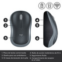 Raton Logitech M185 Optico 1000dpi Inalambrico Negro/Gris | Quonty.com | 910-002238