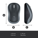 Raton Logitech M185 Optico 1000dpi Inalambrico Negro/Gris | Quonty.com | 910-002238