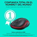 Raton Logitech M185 Optico 1000dpi Inalambrico Negro/Rojo | Quonty.com | 910-002240