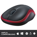 Raton Logitech M185 Optico 1000dpi Inalambrico Negro/Rojo | Quonty.com | 910-002240