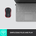 Raton Logitech M185 Optico 1000dpi Inalambrico Negro/Rojo | Quonty.com | 910-002240