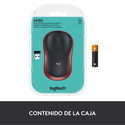 Raton Logitech M185 Optico 1000dpi Inalambrico Negro/Rojo | Quonty.com | 910-002240