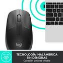 Raton Logitech M190 Inalambrico 1000 Dpi Gris Marengo | Quonty.com | 910-005905