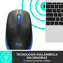 Raton Logitech M190 Inalambrico Negro/Azul | Quonty.com | 910-005907
