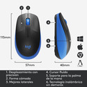Raton Logitech M190 Inalambrico Negro/Azul | Quonty.com | 910-005907