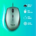 Raton Ngs Moth Ice Optico 1600dpi Usb-C Verde Hielo Ergonomico | Quonty.com | MOTHICE
