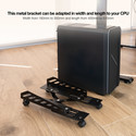 Soporte Metalico Cpu Tooq 160/300mm Ancho Max.25kg De Suelo C/Ruedas | Quonty.com | UMCS0024-B