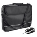 Pack Maletin Trust 16'' Negro + Ratón Optico | Quonty.com | 18902